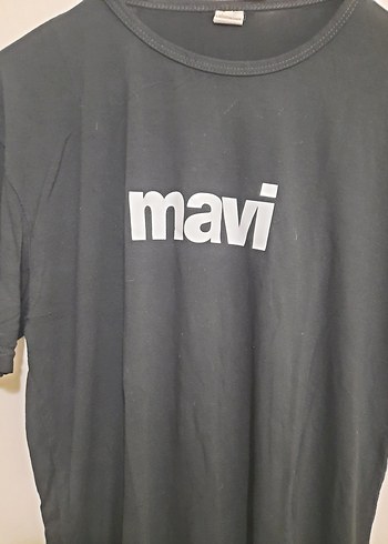 Mavi Baskılı Siyah Tişört - Görsel 2