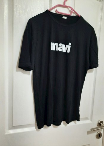 Mavi Baskılı Siyah Tişört - Görsel 3