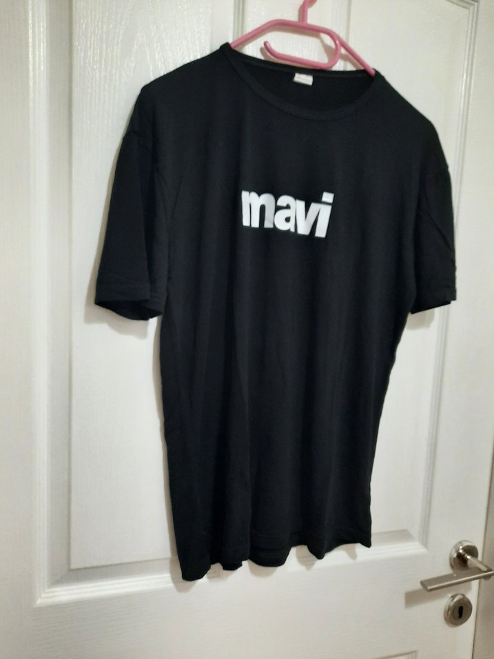 Mavi Baskılı Siyah  Tişört - Görsel 3