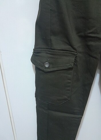29 Beden haki Renk Dar paça kargo kot pantalon