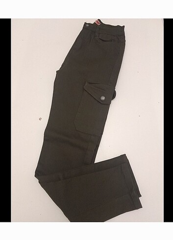Diğer Dar paça kargo kot pantalon