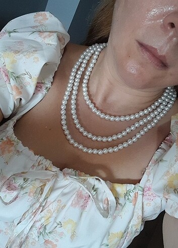 American Vintage Vintage 3 lü inci kolye gerdanlık
