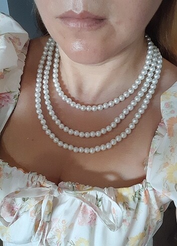 Beden Vintage 3 lü inci kolye gerdanlık