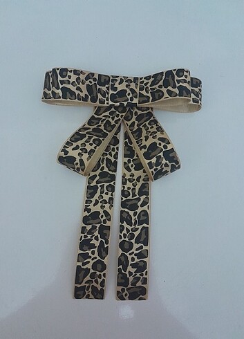 Tasarımcı Leopar desen kurdele broş