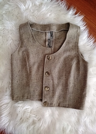 Kısa Vintage Tarzı Yelek