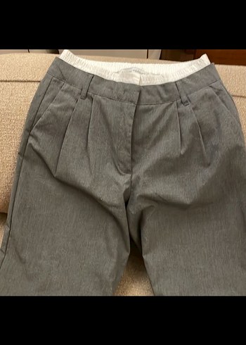 Bershka 38 beden gri renk kumaş pantolon - Görsel 3