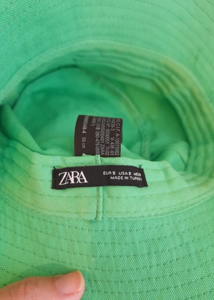 Zara marka yeşil renk sapka - Görsel 4