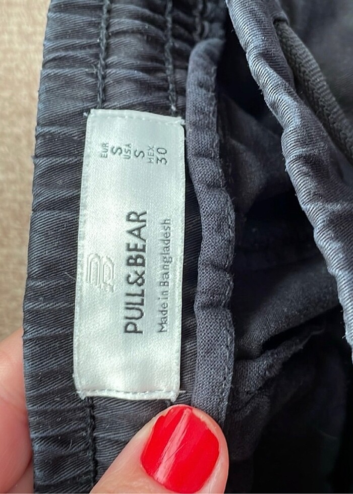 Pull bear S beden erkek çocuk kanvas pantolon - Görsel 2