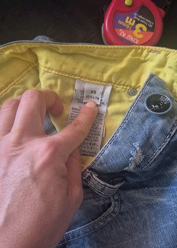 Düğmeli Gri Denim Mini Etek - Görsel 3