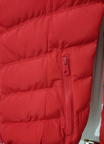 s Beden kırmızı Renk Mudo Narçiçeği Şişme Kadın Mont