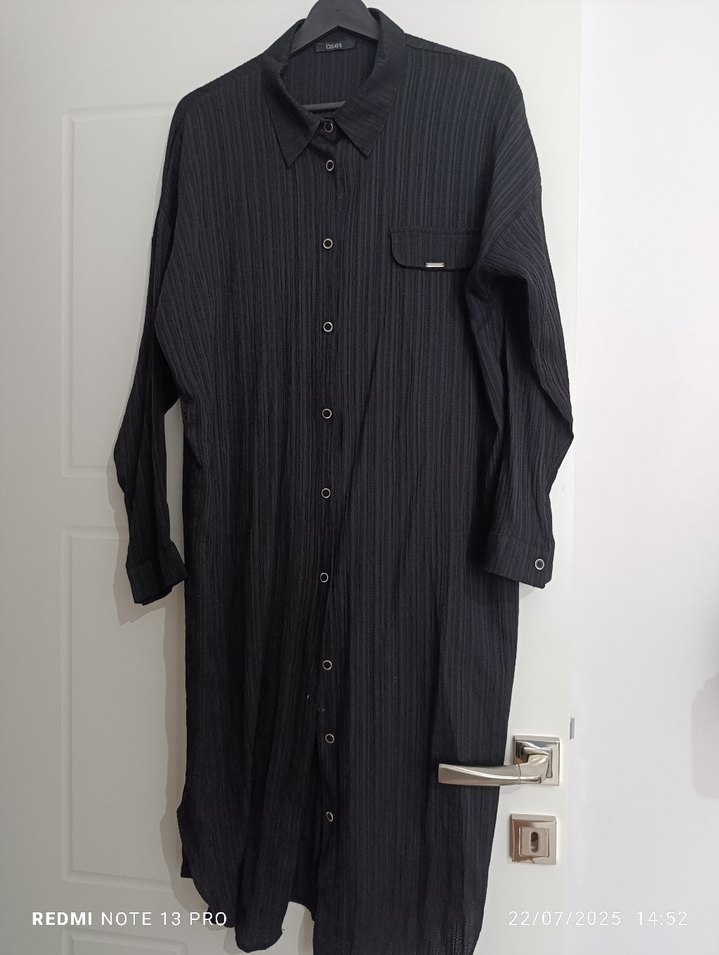 Siyah Uzun Kollu  Kadın Gömlek - Görsel 3