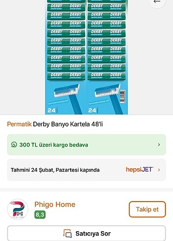 Derby banyo jileti  192 adet - Görsel 3