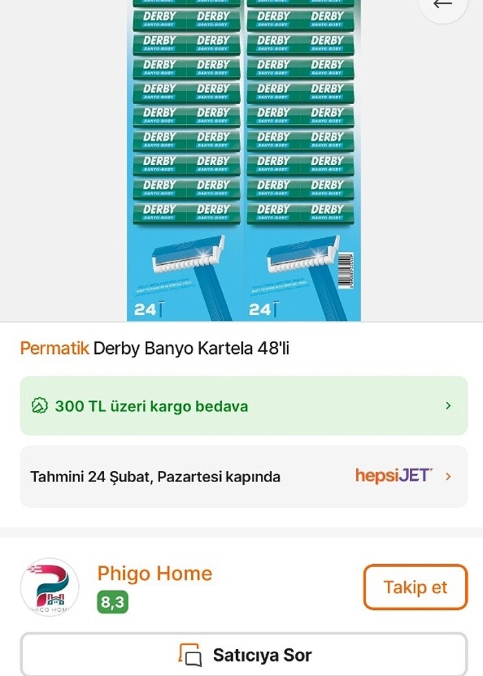 Derby banyo jileti  192 adet - Görsel 3