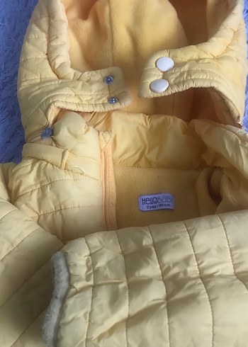 Kapüşonlu Sarı Erkek Çocuk Mont - Görsel 4