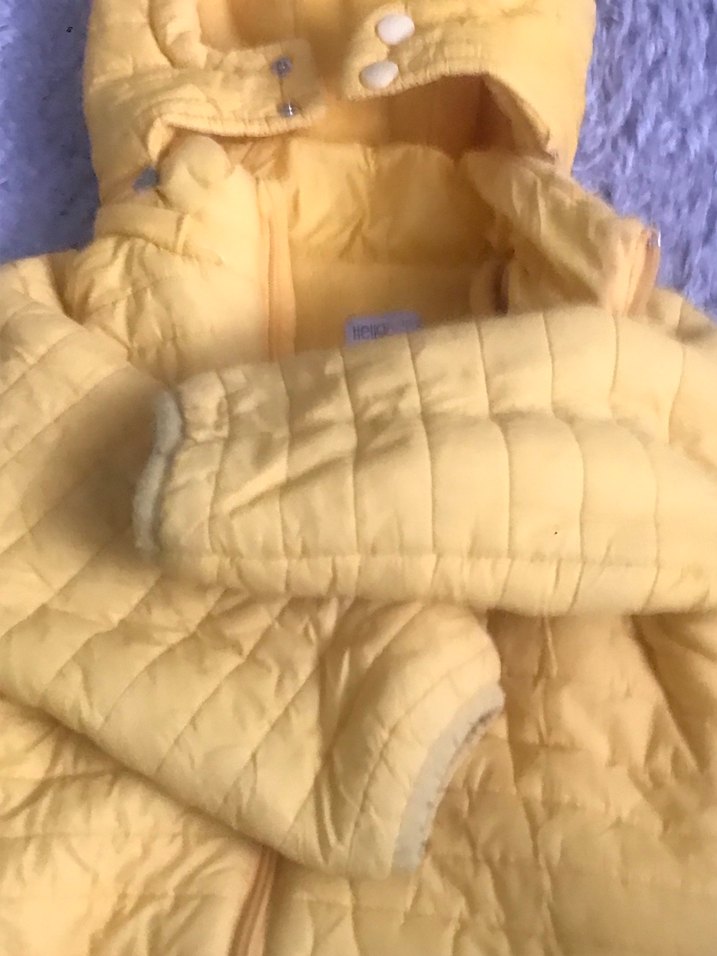 Kapüşonlu Sarı Erkek Çocuk Mont - Görsel 3