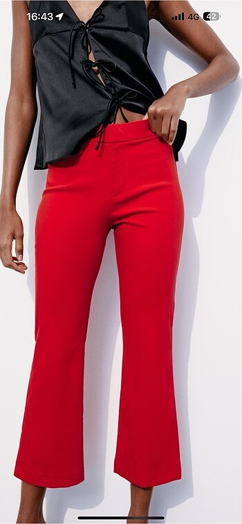 Zara kırmızı pantolon