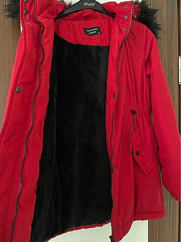 Lcw kapüşonlu kırmızı kadın parka/mont - Görsel 10