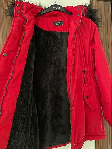 Lcw kapüşonlu kırmızı kadın parka/mont - Görsel 9