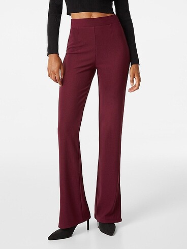 Bershka Bershka fitilli flare pantolon tayt