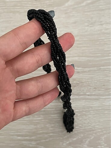 Beden siyah Renk Siyah taşlı kolye