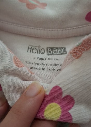 HelloBaby Pembe Çiçekli Uzun Kollu Bebek Takımı