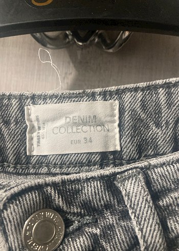 34 Beden Gri Denim Pantolon