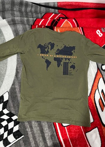 Erkek Çocuk Haki Uzun Kollu Baskılı Tişört - Görsel 3