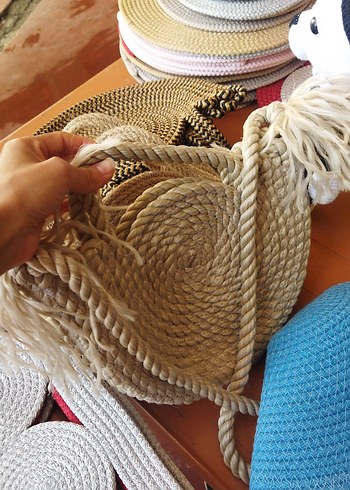 Bohem Tarzı El Yapımı Hasır Çanta - Görsel 3