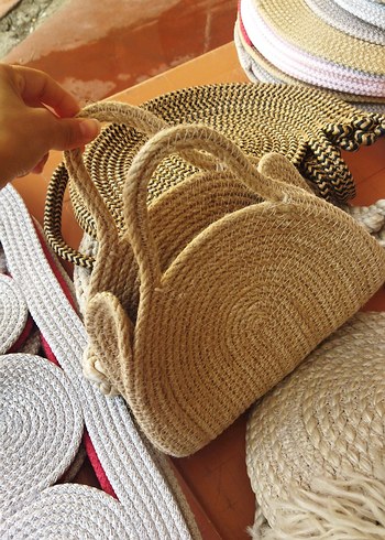 Bohem Tarzı El Yapımı Hasır Çanta - Görsel 2