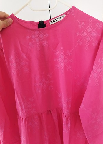 Pembe Uzun Kollu Fırfırlı Bohem Elbise - Görsel 2