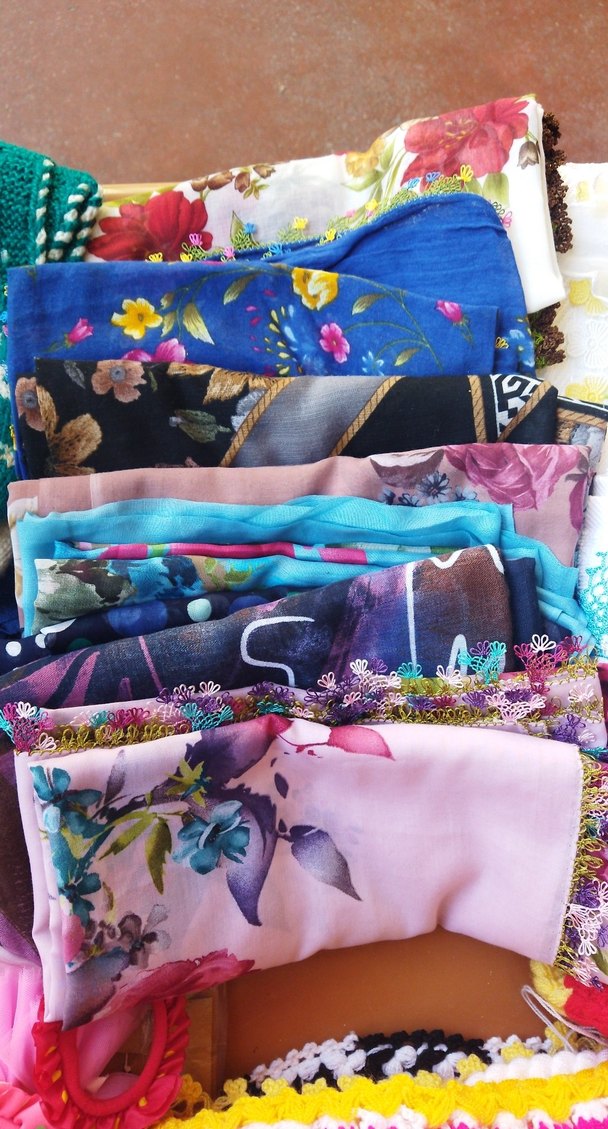 Dantel Detaylı Mor Bohem Kadın eşarp - Görsel 3