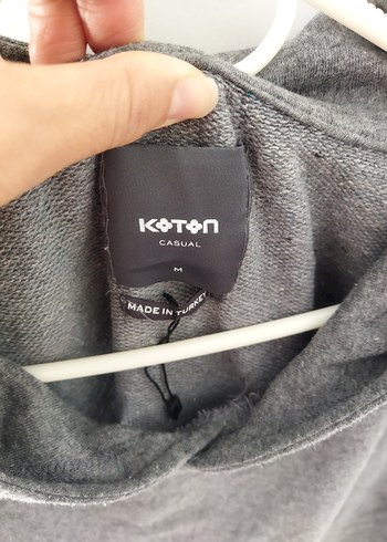 Gri Kolsuz kadın Kapüşonlu Süveter - Görsel 3