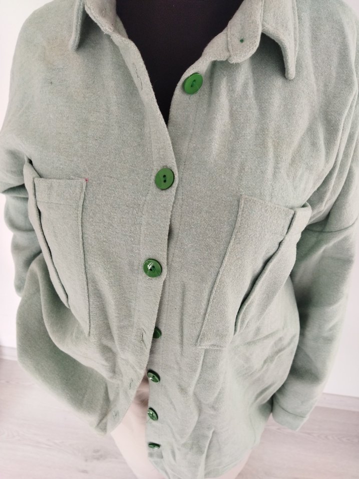 Bej Düğmeli Keten Kadın Gömlek - Görsel 3