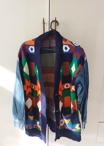 Renkli Desenli Bohem Kadın Hırka - Görsel 2