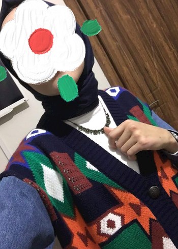 Renkli Desenli Bohem Kadın Hırka - Görsel 4