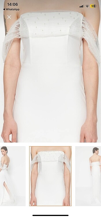 36 Beden beyaz Renk Bridal Elbise