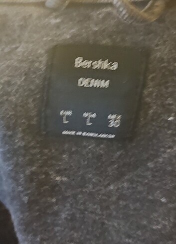 l Beden siyah Renk Bershka Denim Unisex Ceket
