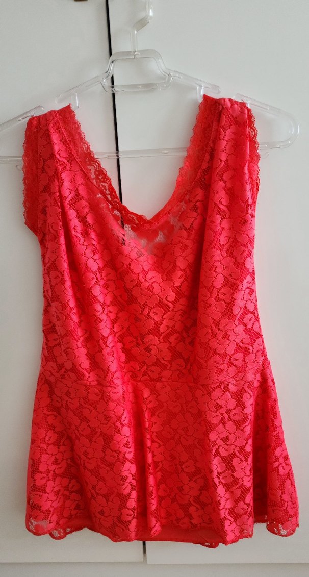 Kırmızı Dantel tunik - Görsel 3