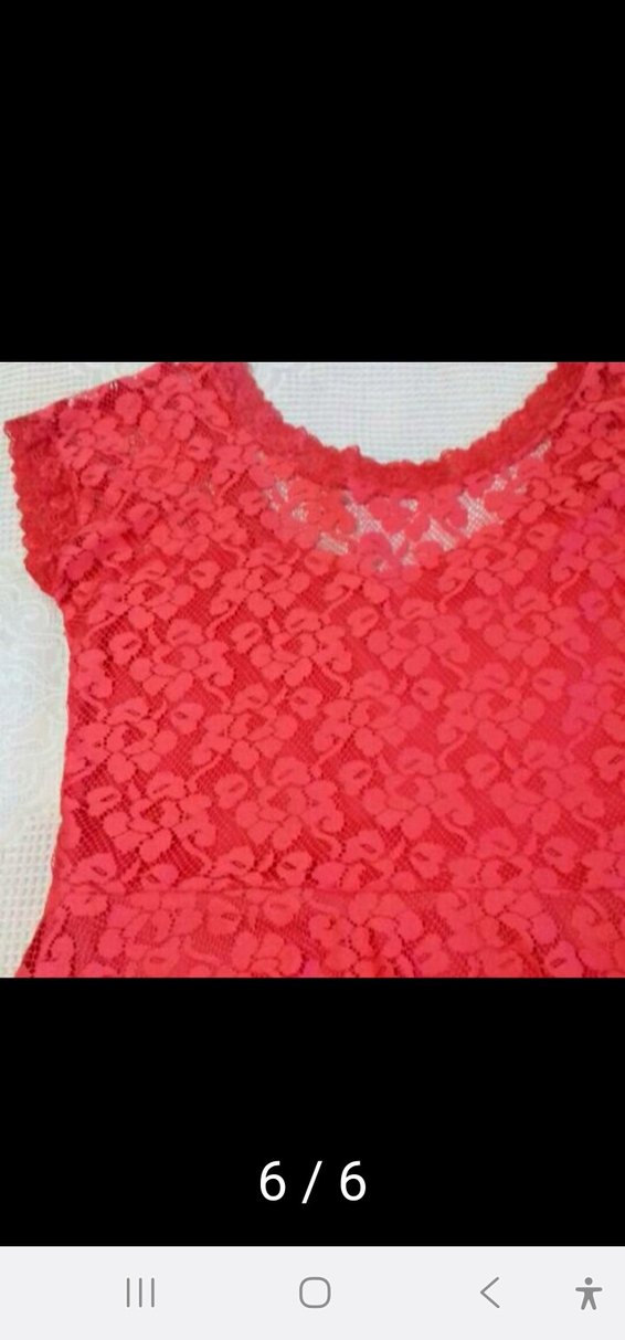 Kırmızı Dantel tunik - Görsel 2