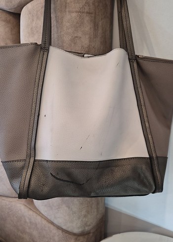 Gri Deri Guess Kadın Omuz Çantası - Görsel 2