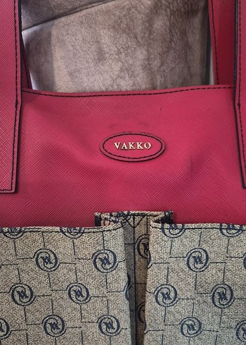 Gri Baskılı Kırmızı Kadın Çanta - Görsel 2