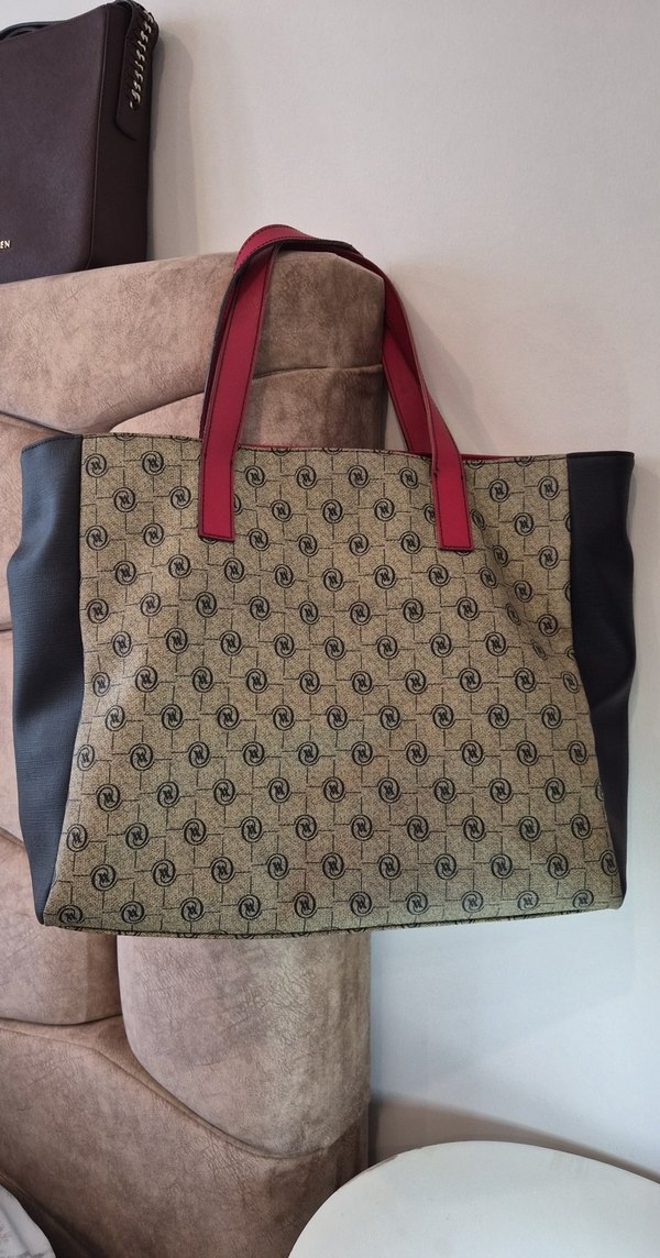 Gri Baskılı Kırmızı Kadın Çanta - Görsel 3