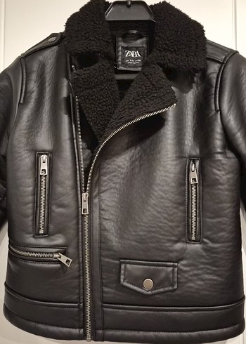 Siyah deri Ceket çocuk - Görsel 2