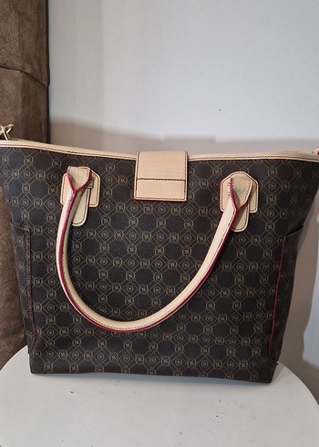 vakko Kahverengi Baskılı Deri Kadın Çanta - Görsel 8