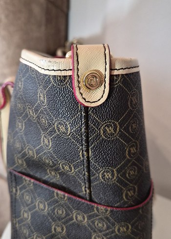 vakko Kahverengi Baskılı Deri Kadın Çanta - Görsel 6