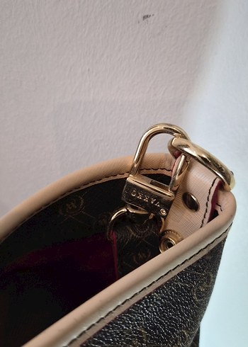 vakko Kahverengi Baskılı Deri Kadın Çanta - Görsel 4