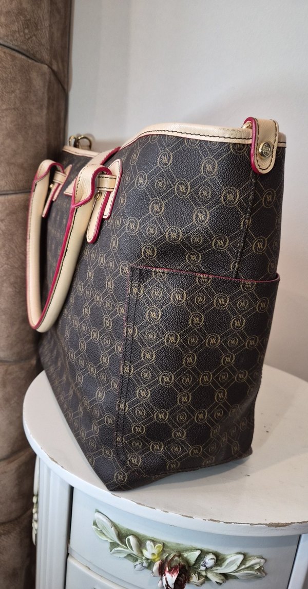 vakko Kahverengi Baskılı Deri Kadın Çanta - Görsel 5