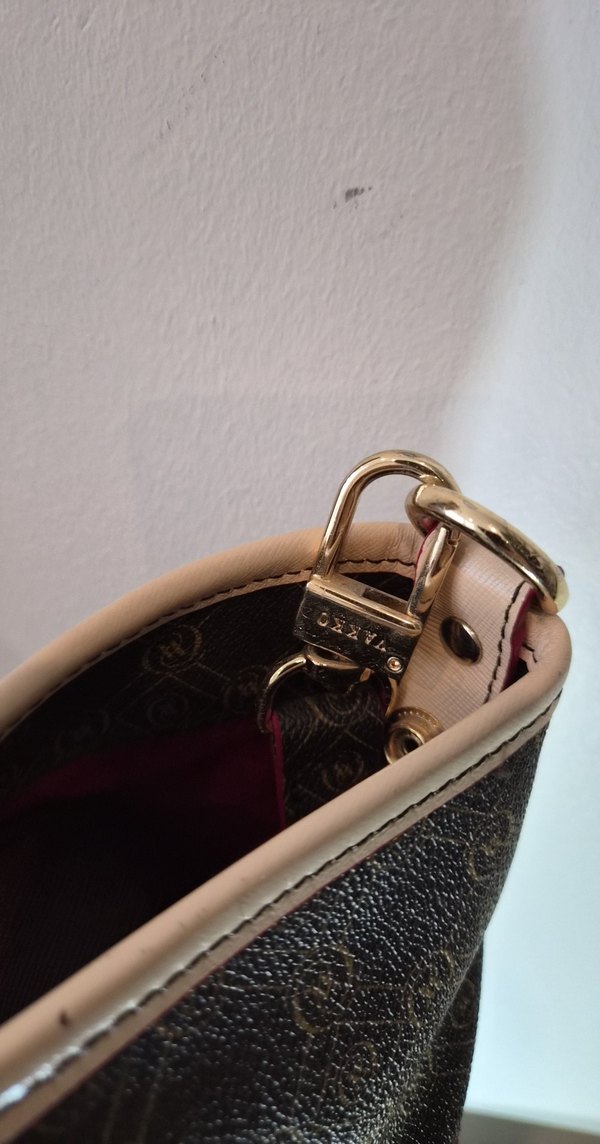 vakko Kahverengi Baskılı Deri Kadın Çanta - Görsel 4