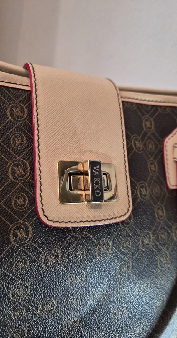 vakko Kahverengi Baskılı Deri Kadın Çanta - Görsel 2