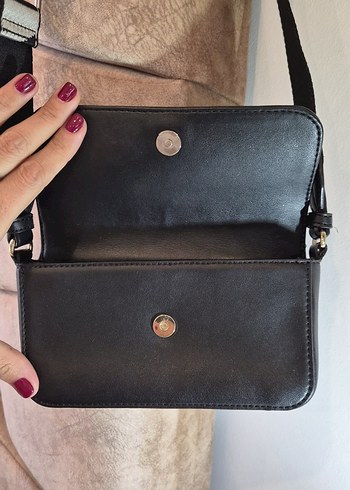 Siyah Deri Kadın Çapraz Çanta dkny - Görsel 6